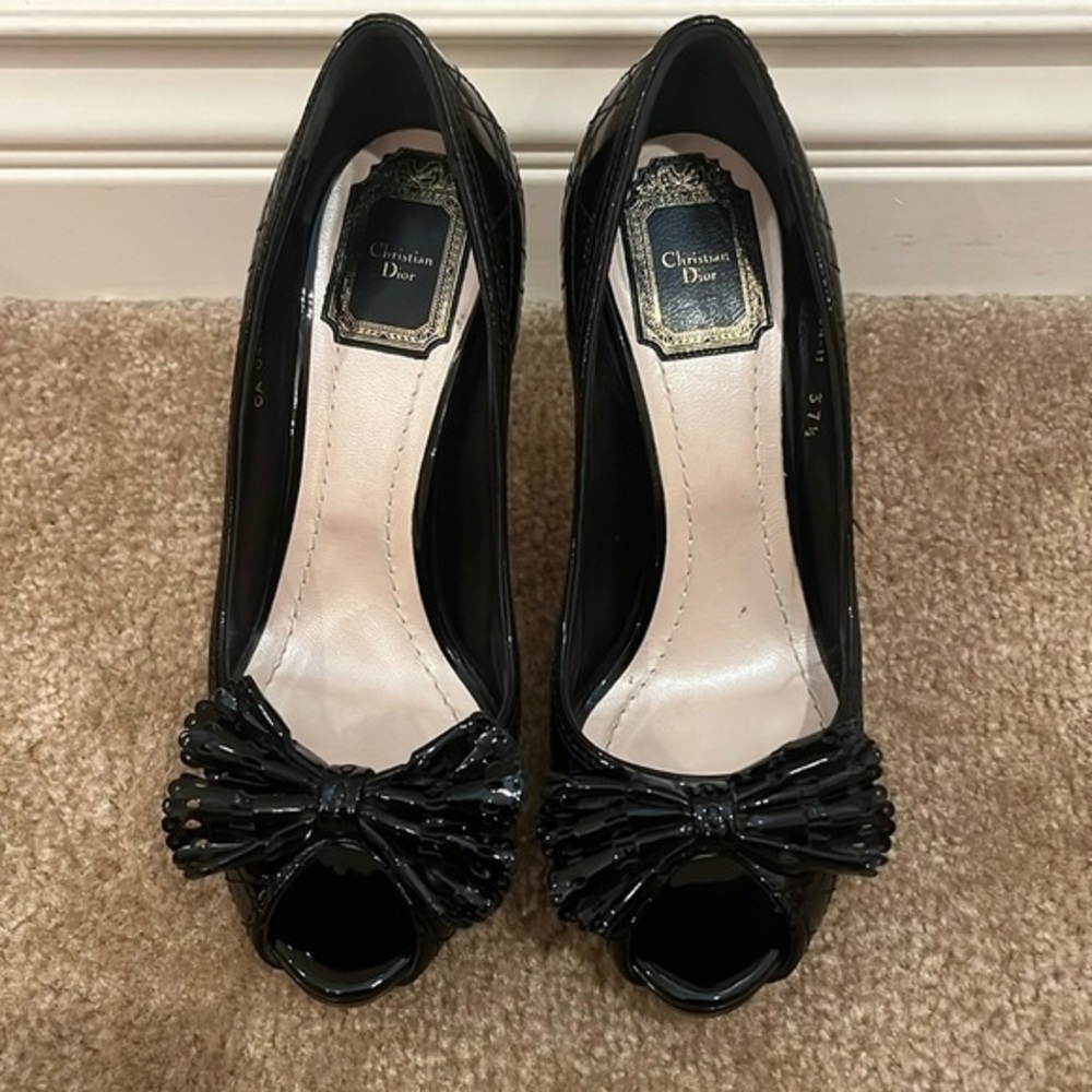 Christian‎ Dior open toe black pump 37.5